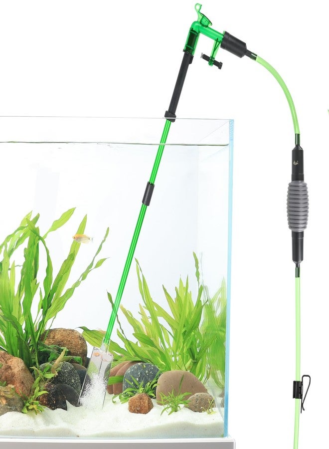 آقا طقم تنظيف حوض السمك AQQA Aquarium Siphon Gravel Vacuum، جهاز تغيير الماء على شكل كرة إجهاد، قابل للتمديد والتثبيت على حوض السمك، تغيير الماء يدويًا وغسل الرمل - Image 1